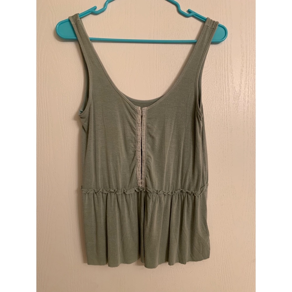 Olive-green American Eagle corset-front tank top